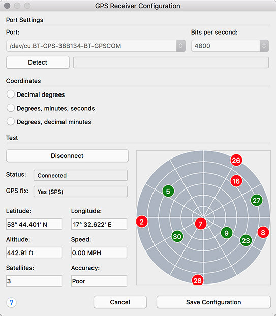 GPS configuration